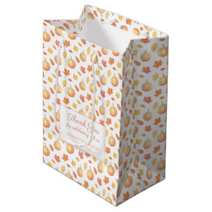 Sac Cadeau Moyen Feuilles D'Automne Et Citrouille Automne Mariage M
