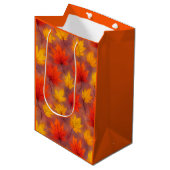 Sac Cadeau Moyen Feuilles d'automne Rustique Aquarelle - Feuillage  (Devant Angle)