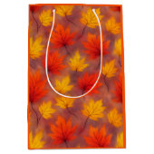 Sac Cadeau Moyen Feuilles d'automne Rustique Aquarelle - Feuillage  (Devant)