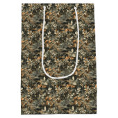 Sac Cadeau Moyen Feuilles de couleur or et floral séché (Dos)