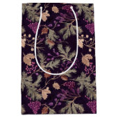 Sac Cadeau Moyen Feuilles de couleur or et floral séché (Devant)