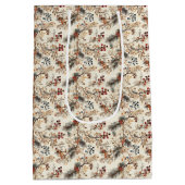 Sac Cadeau Moyen Feuilles de couleur or et floral séché (Dos)