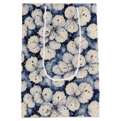 Sac Cadeau Moyen Feuilles floraux blancs d'hiver (Dos)