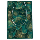 Sac Cadeau Moyen Feuilles géants bleu-vert (Devant)