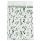 Sac cadeau moyen feuilles vertes (Devant)