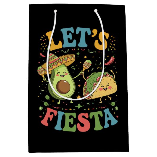 Sac Cadeau Moyen Fiesta Avocado Et Tacos Cinco De Mayo (Devant)