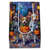 Sac Cadeau Moyen Fil Fox Terrier Trick-or-Treating Halloween (Dos)