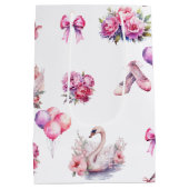 Sac Cadeau Moyen Fille Ballet Rose Floral (Dos)