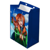 Sac Cadeau Moyen Fille chanceuse (Devant Angle)