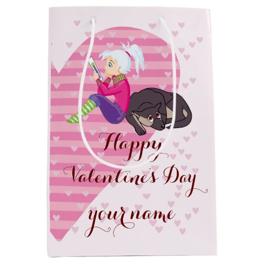 Sac Cadeau Moyen Fille Être amoureuse (Devant)