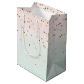Sac Cadeau Moyen Fille Glam Blush Mint Rose Or Éperche Confetti (Dos Angle)