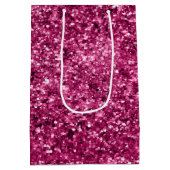Sac Cadeau Moyen Fille Glam Fuchsia Parties scintillant rose (Dos)