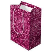 Sac Cadeau Moyen Fille Glam Fuchsia Parties scintillant rose (Dos Angle)