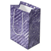 Sac Cadeau Moyen Fille Glam Purple Parties scintillant rayures Anni (Devant Angle)