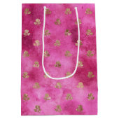 Sac Cadeau Moyen Fille Roses d'or rose (Dos)