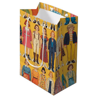 Sac Cadeau Moyen Filles de poupées en papier rétro Mode vintage des