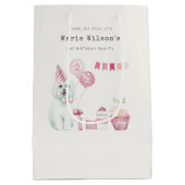 Sac Cadeau Moyen Filles mignonnes Roses Fête Chien Chien Robe N'Imp (Dos)