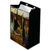 Sac Cadeau Moyen Filles ramassant des feuilles d'automne pour un fe (Devant Angle)