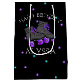 Sac Cadeau Moyen Fille's Roller Skate fête d'anniversaire Personnal (Dos)