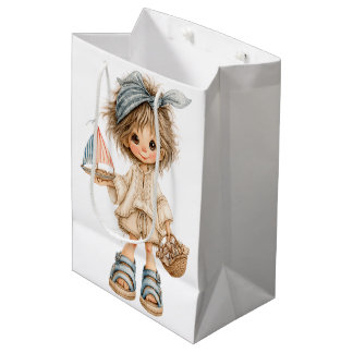 SAC CADEAU MOYEN FILLETTE ADORABLE AVEC UN THÈME ÉTÉ