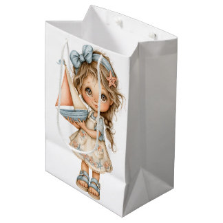 SAC CADEAU MOYEN FILLETTE ADORABLE AVEC UN THÈME ÉTÉ