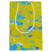 Sac Cadeau Moyen Fils jaunes, bleus et blancs (Devant)