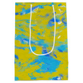 Sac Cadeau Moyen Fils jaunes, bleus et blancs (Dos)