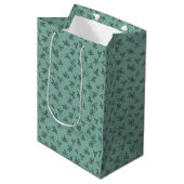 Sac Cadeau Moyen Flacon creux et flocons sur turquoise (Devant Angle)