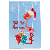 Sac Cadeau Moyen Flamant rose Père Noël Noël (Dos)