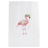 Sac Cadeau Moyen Flamant rose rose vert Anniversaire (Dos)