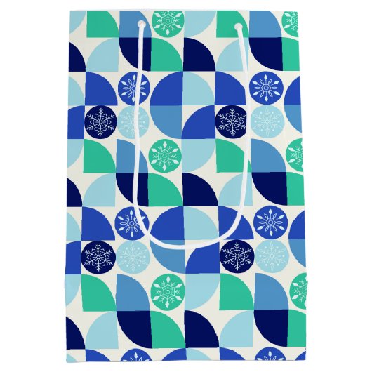 Sac Cadeau Moyen Flammes de neige géométriques - Arrière - plan lég (Dos)