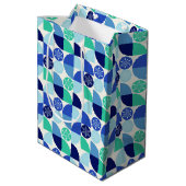 Sac Cadeau Moyen Flammes de neige géométriques - Arrière - plan lég (Dos Angle)