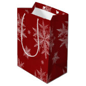 Sac Cadeau Moyen Flammes de neige Red Holiday Christmas (Dos Angle)