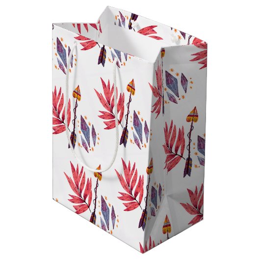 Sac Cadeau Moyen Flèche d'aquarelle et diamants (Dos Angle)