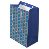 Sac Cadeau Moyen Fleur bleue (Dos Angle)