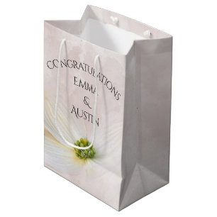 Sac Cadeau Moyen Fleur Cosmos mariage Sur Rose