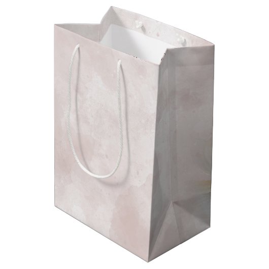 Sac Cadeau Moyen Fleur Cosmos mariage Sur Rose (Dos Angle)