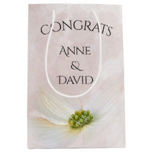 Sac Cadeau Moyen Fleur Cosmos mariage Sur Rose