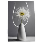 Sac Cadeau Moyen Fleur D'Anniversaire Simple Dans Vase (Devant)