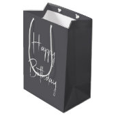 Sac Cadeau Moyen Fleur D'Anniversaire Simple Dans Vase (Dos Angle)