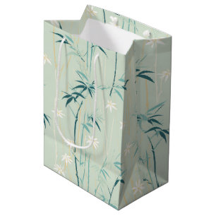 Sac Cadeau Moyen Fleur de bambou sereine asiatique (8)