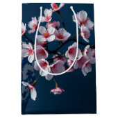 Sac Cadeau Moyen Fleur de Cerisier Bleu Blanc Pot Timeless Luxe (Devant)