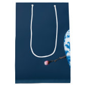 Sac Cadeau Moyen Fleur de Cerisier Bleu Blanc Pot Timeless Luxe (Dos)