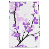 Sac Cadeau Moyen Fleur de cerisier japonaise, violet royal, fleur,  (Devant)
