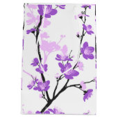 Sac Cadeau Moyen Fleur de cerisier japonaise, violet royal, fleur,  (Dos)