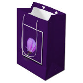 Sac Cadeau Moyen Fleur de printemps rose et violet (Devant Angle)