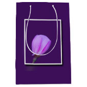 Sac Cadeau Moyen Fleur de printemps rose et violet (Devant)