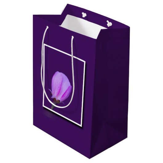 Sac Cadeau Moyen Fleur de printemps rose et violet (Dos Angle)