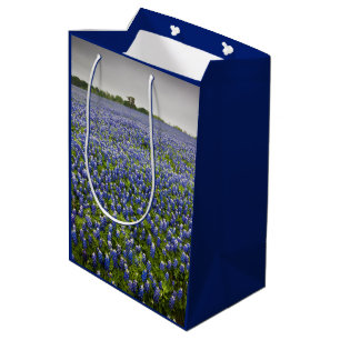 Sac Cadeau Moyen Fleur d'état bleue du Texas de champ de Bluebonne