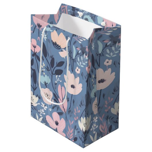 Sac Cadeau Moyen Fleur d'été Abstrait (Devant Angle)